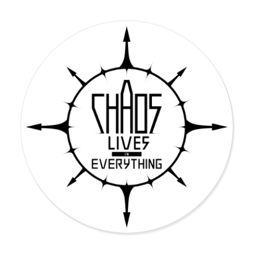 Виниловые наклейки с принтом Chaos lives in everything