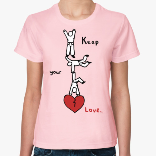 Женская футболка с принтом Береги любовь