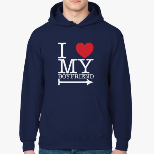 Толстовка худи с принтом I love my boyfriend