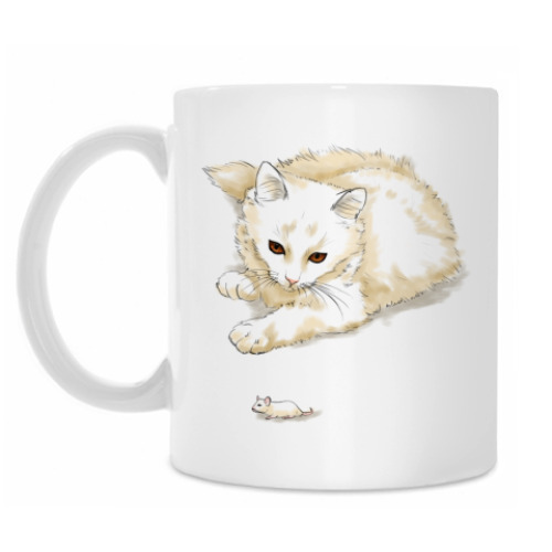 Кружка с принтом Кошки-мышки