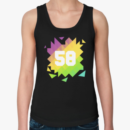 Женская майка с принтом Цифра 58 (Low Poly)
