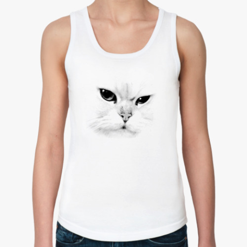 Женская майка с принтом  White Cat