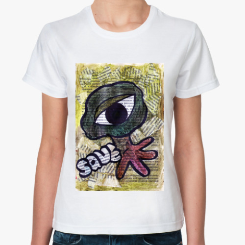 Классическая футболка с принтом Save tree