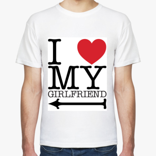 Футболка с принтом  I love my girlfriend