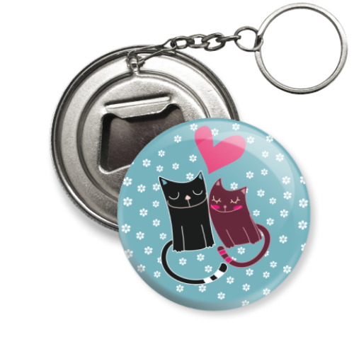 Брелок-открывашка с принтом Котики