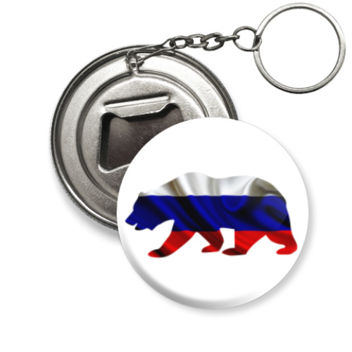 Брелок-открывашка с принтом Русский медведь