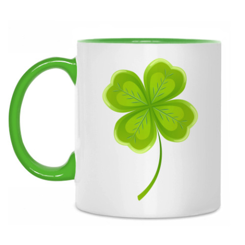 Кружка с принтом '4-листный клевер'