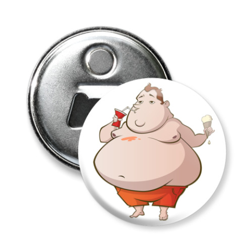 Магнит-открывашка с принтом Fat boy