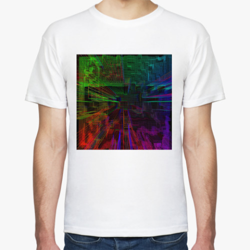 Футболка с принтом Пиксельная глитч сетка