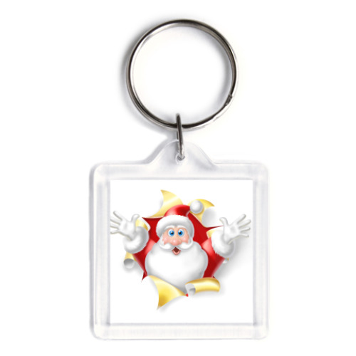 Брелок с принтом Санта Клаус , новый год