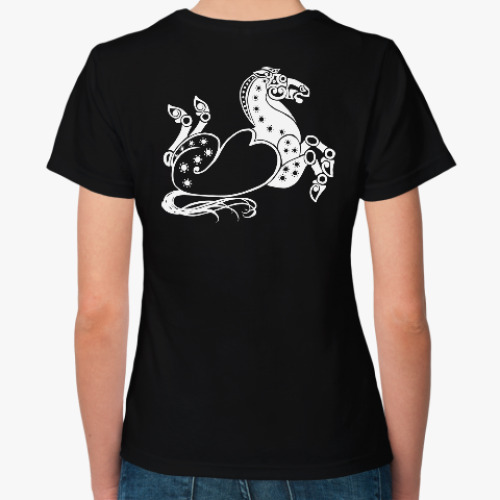 Женская футболка с принтом Скифский конь