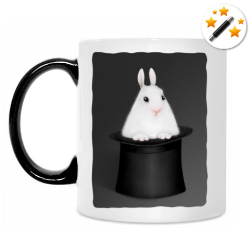 Кружка-хамелеон с принтом Кролик