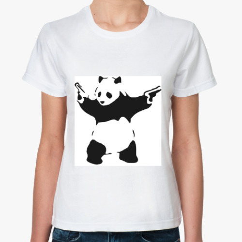 Классическая футболка с принтом  Панда
