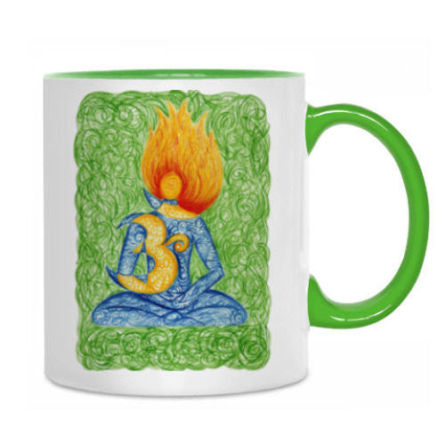 Кружка с принтом Медитация на Ом