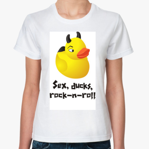 Классическая футболка с принтом Bad ducky