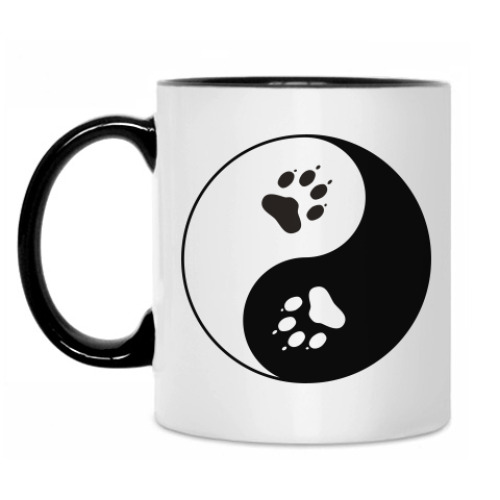 Кружка с принтом 'Звериный инь-ян'