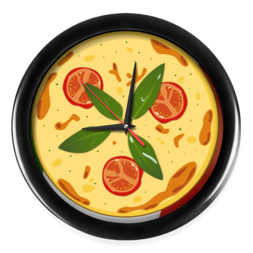 Настенные часы с принтом Пицца