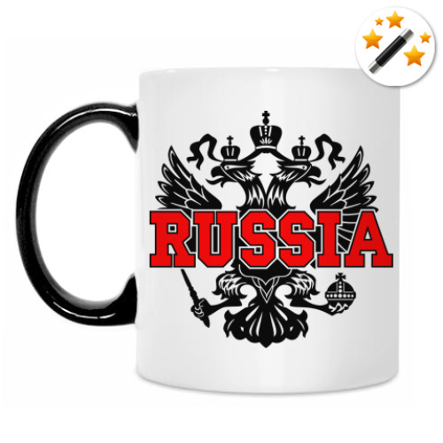 Кружка-хамелеон с принтом Russia