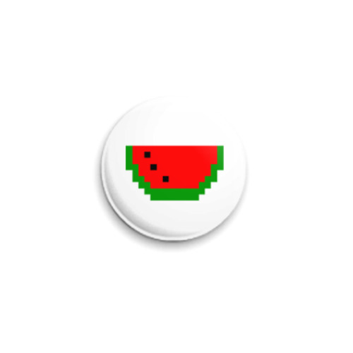 Значок 25мм с принтом Арбуз 8bit