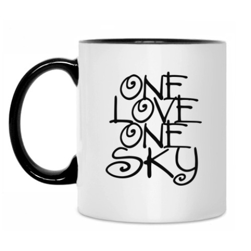 Кружка с принтом ONE love, ONE sky
