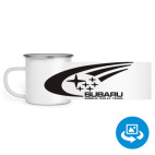 Кружка металлическая белая (круговая запечатка)