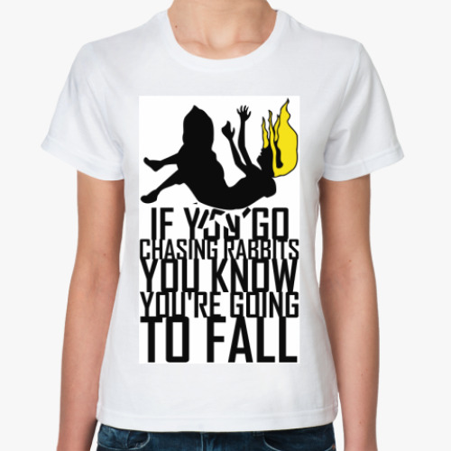 Классическая футболка с принтом Chasing rabbits