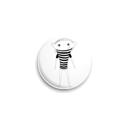 Значок 25мм с принтом Дуня полосатая