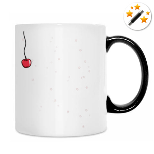 Кружка-хамелеон с принтом Чиби и вишенка