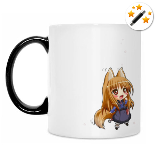 Кружка-хамелеон с принтом Чиби и вишенка