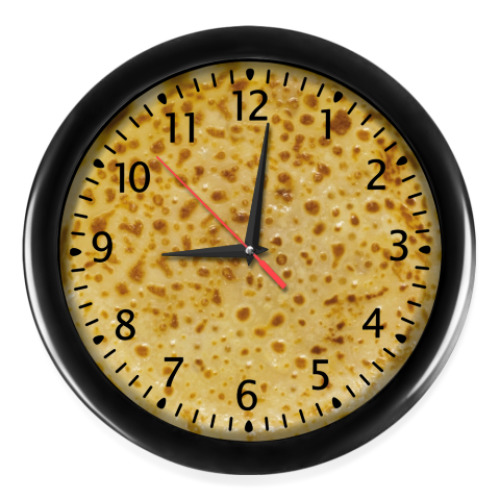 Настенные часы с принтом вкусненький блинчик