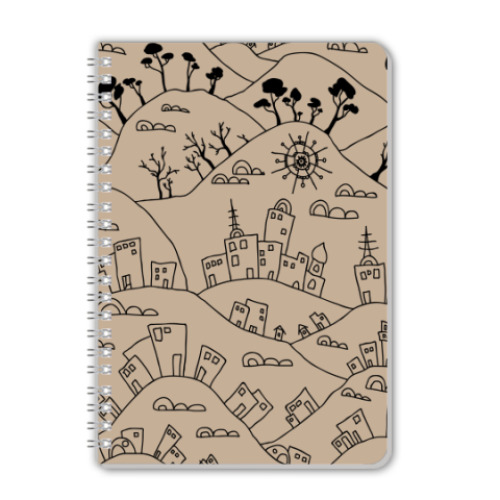 Тетрадь с принтом Кофейный город