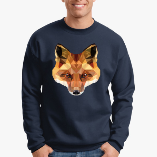 Свитшот с принтом Low Poly Fox (Лиса)