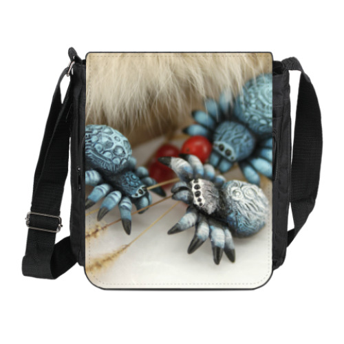 Сумка на плечо (мини-планшет) с принтом Паучки