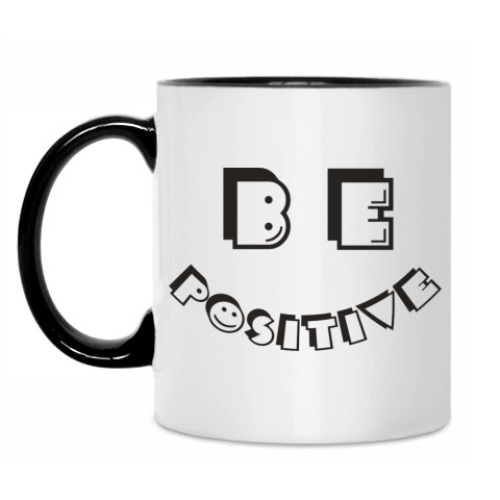 Кружка с принтом Be positive