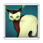 Магнит 6.5 x 6.5 см Кот, который сам по себе