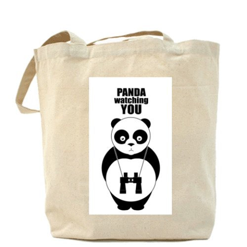 Сумка шоппер с принтом  PANDA watching YOU