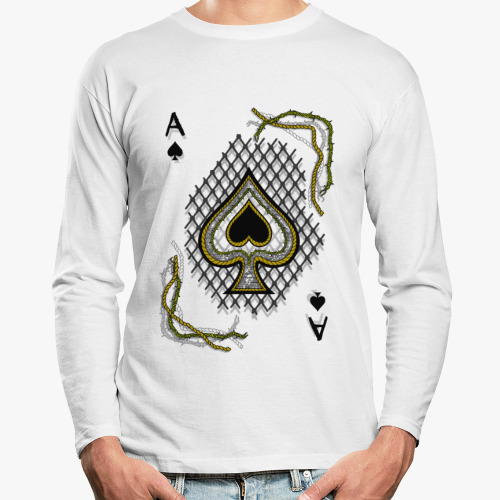 Лонгслив с принтом Туз пик