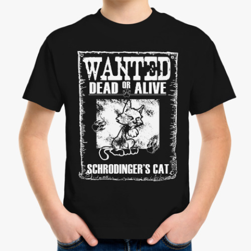 Детская футболка с принтом Кот Шрёдингера