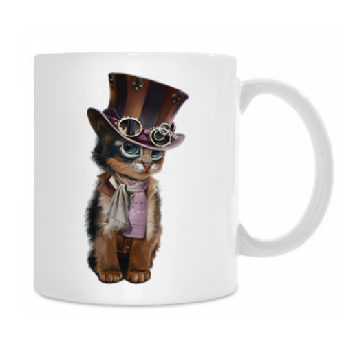 Кружка с принтом Steampunk Kitten