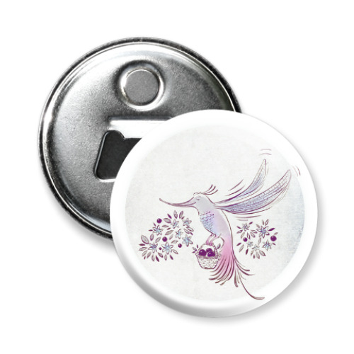 Магнит-открывашка с принтом Колибри