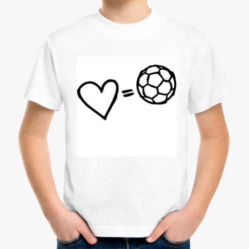 Детская футболка с принтом Love equals football