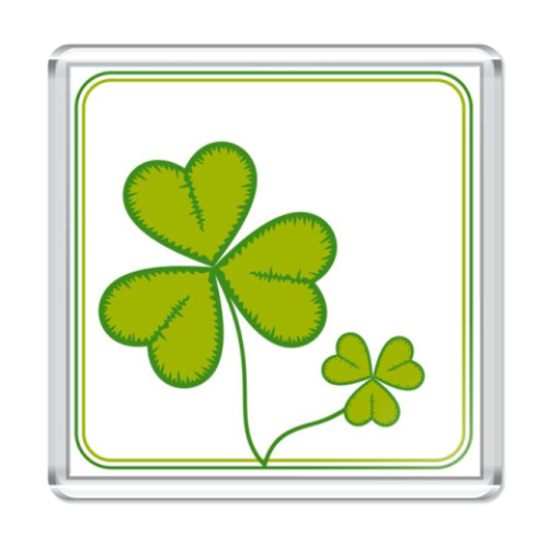 Магнит с принтом Клевер