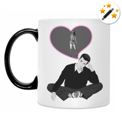 Кружка-хамелеон с принтом Парень