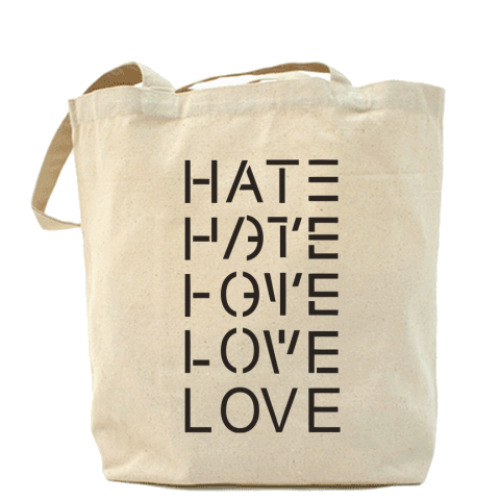 Сумка шоппер с принтом Hate/Love