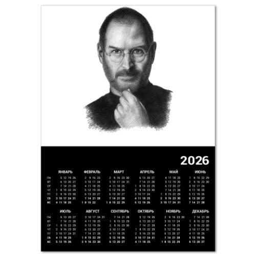 Календарь с принтом Стив Джобс