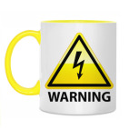 Двухцветная кружка Warning! High Voltage
