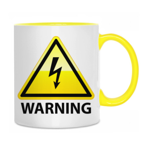 Кружка с принтом Warning! High Voltage