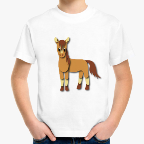 Детская футболка с принтом Лошадка