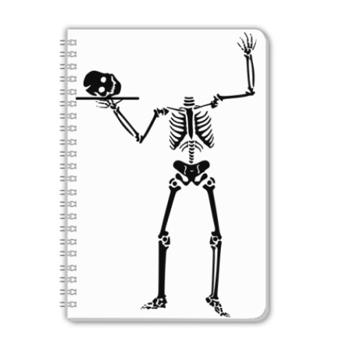 Тетрадь с принтом Скелет