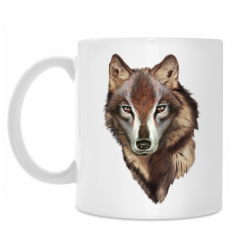 Кружка с принтом Грустный волк